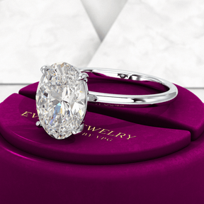 3.00 Carat Oval Cut Diamond Engagement Ring - Evara Jewelry LLC