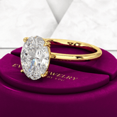 3.00 Carat Oval Cut Diamond Engagement Ring - Evara Jewelry LLC