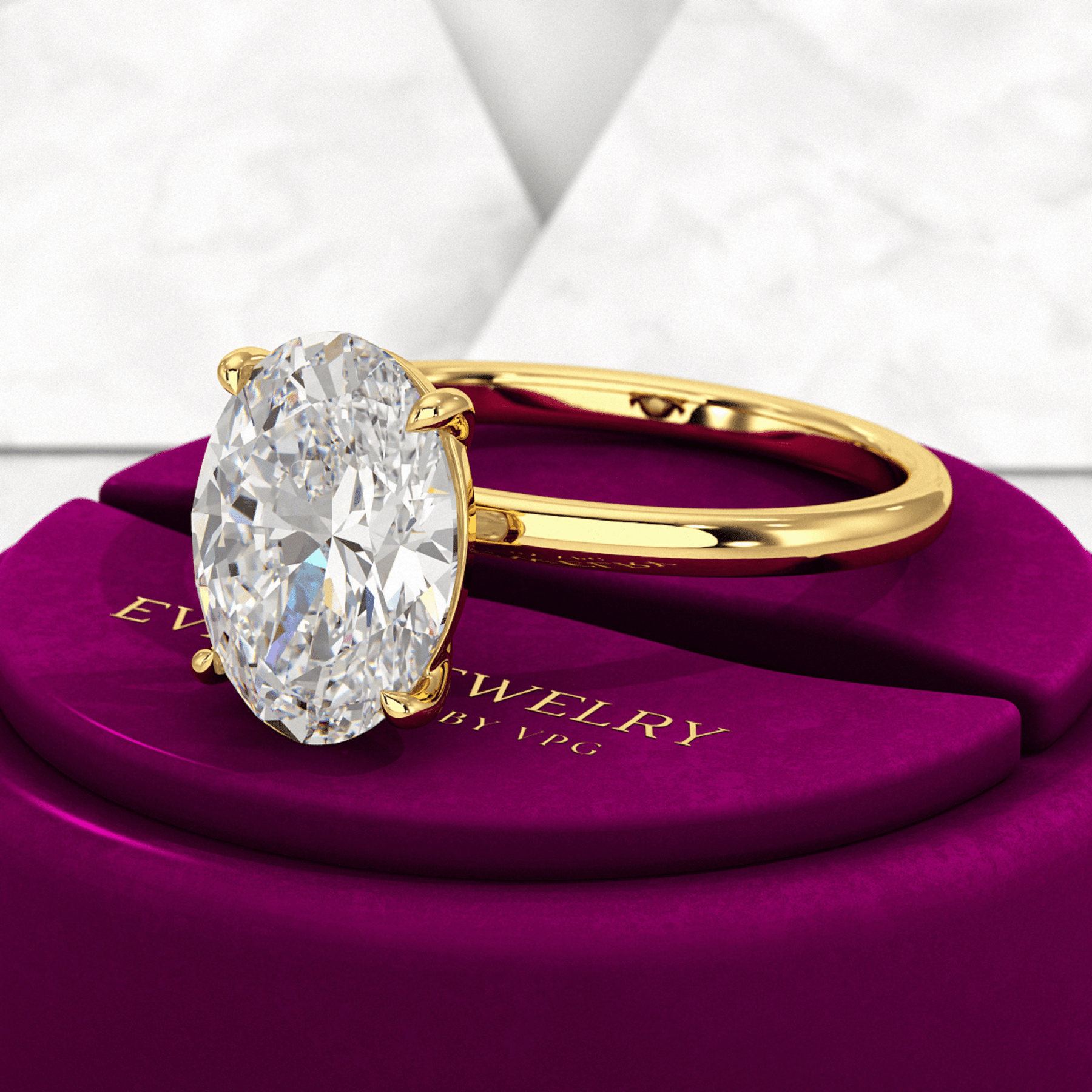 3.00 Carat Oval Cut Diamond Engagement Ring - Evara Jewelry LLC