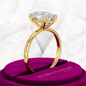 3.00 Carat Oval Cut Diamond Engagement Ring - Evara Jewelry LLC