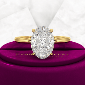 3.00 Carat Oval Cut Diamond Engagement Ring - Evara Jewelry LLC