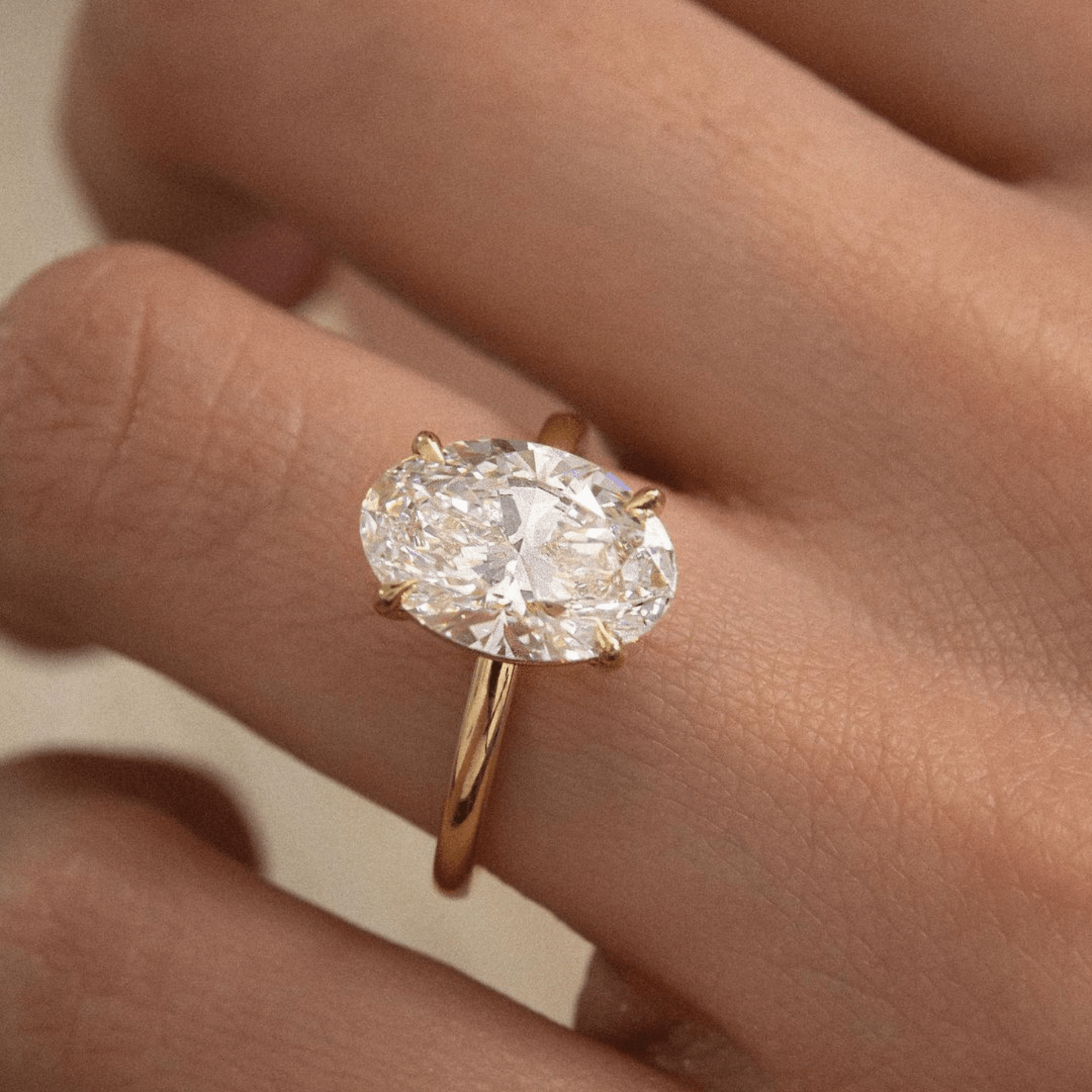 3.00 Carat Oval Cut Diamond Engagement Ring - Evara Jewelry LLC