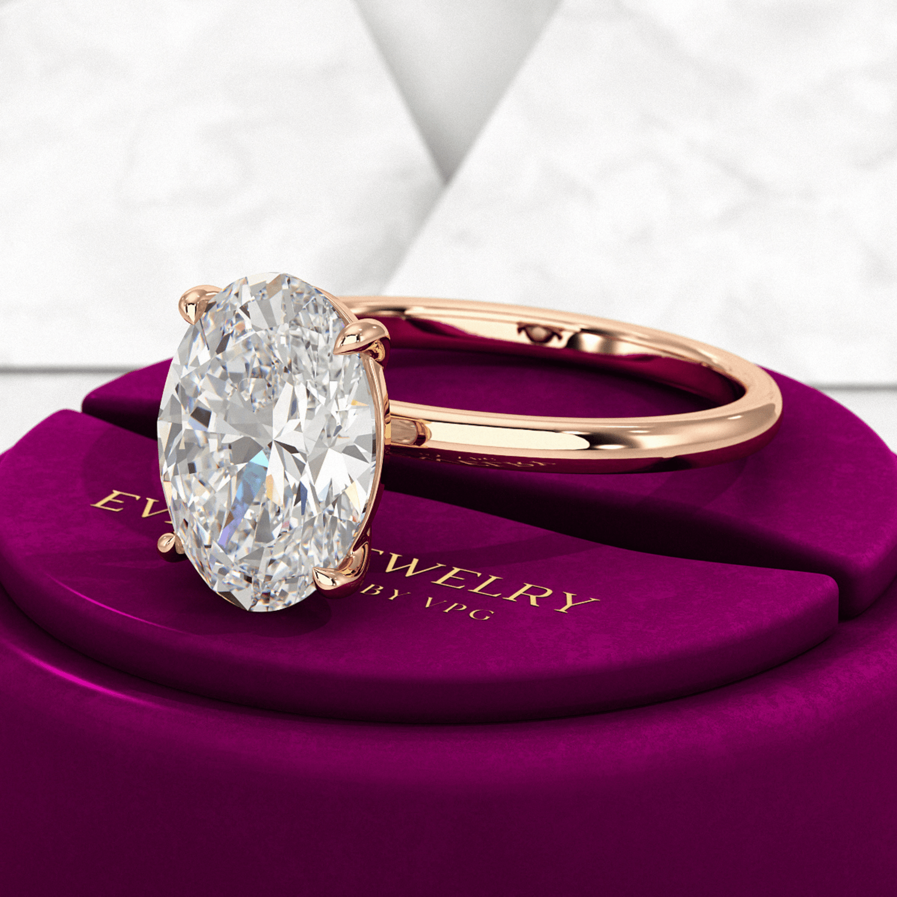 3.00 Carat Oval Cut Diamond Engagement Ring - Evara Jewelry LLC