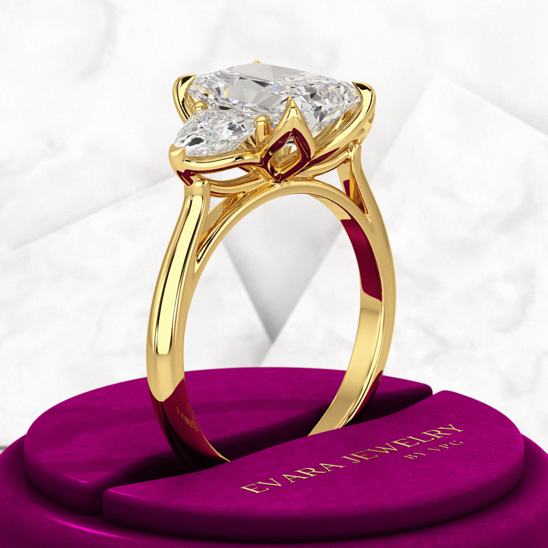 3.00 Carat Radiant Cut Diamond Engagement Ring - Evara Jewelry LLC