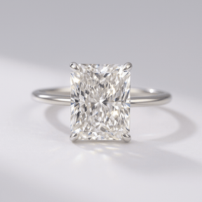 3.00 Carat Radiant Cut Diamond Engagement Ring with Hidden Halo - Evara Jewelry LLC