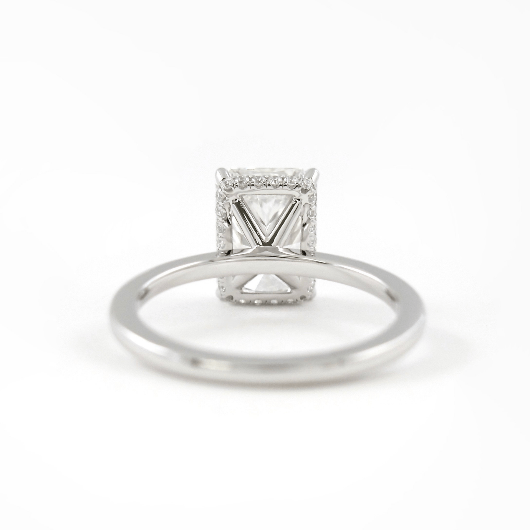 3.00 Carat Radiant Cut Diamond Engagement Ring with Hidden Halo - Evara Jewelry LLC