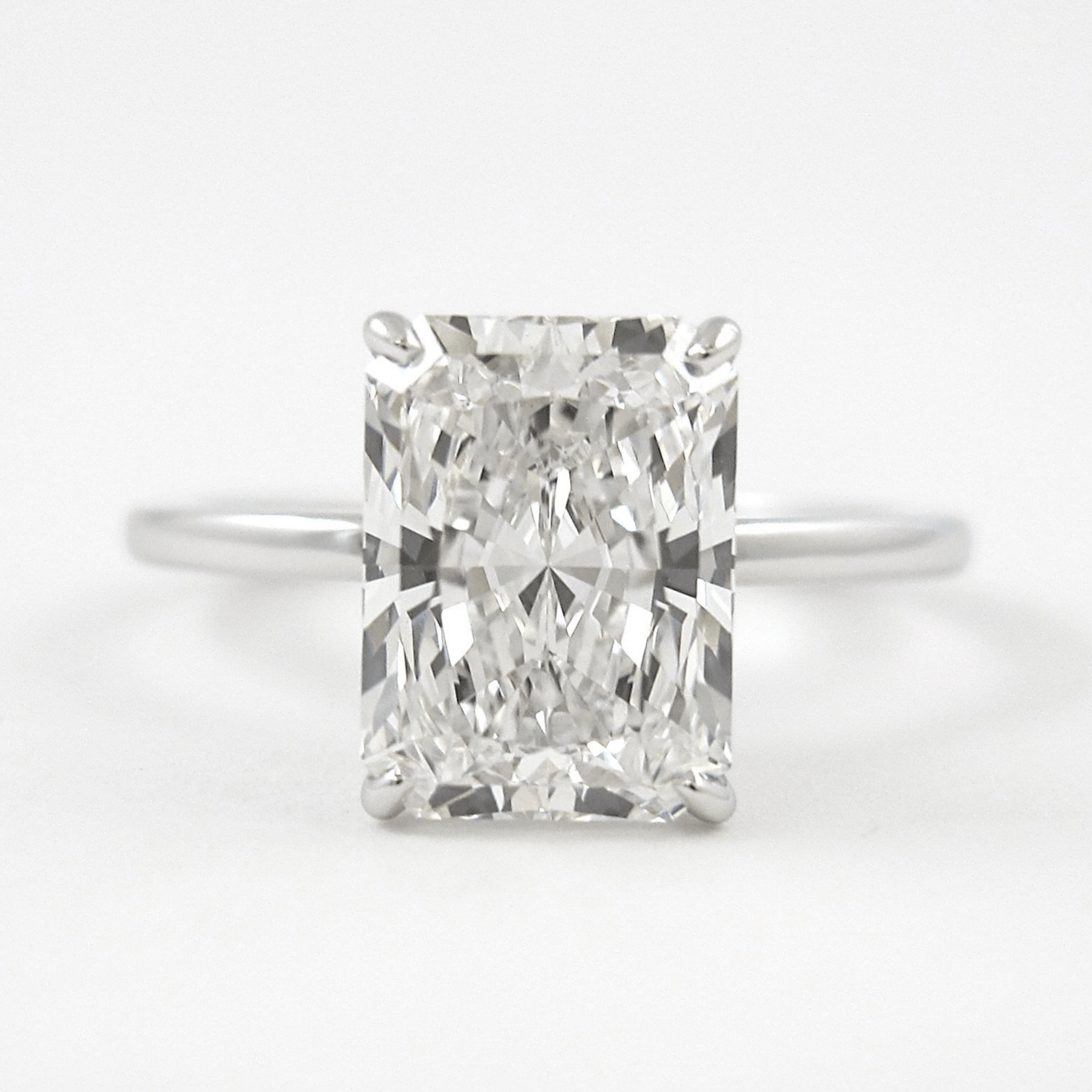 3.00 Carat Radiant Cut Diamond Engagement Ring with Hidden Halo - Evara Jewelry LLC