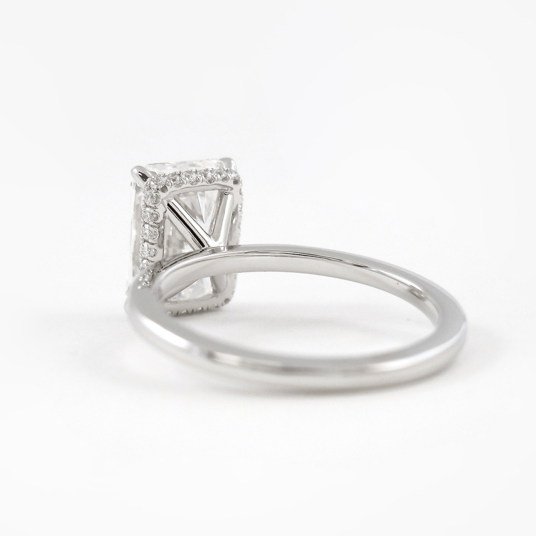 3.00 Carat Radiant Cut Diamond Engagement Ring with Hidden Halo - Evara Jewelry LLC