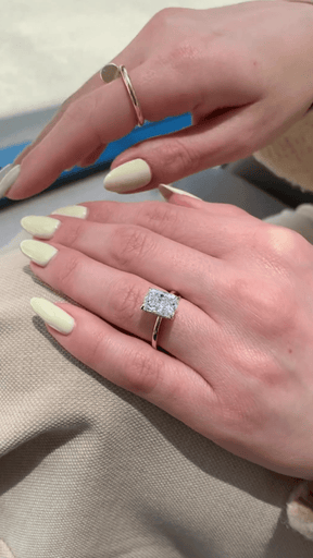 3.00 Carat Radiant Cut Diamond Engagement Ring with Hidden Halo - Evara Jewelry LLC