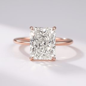 3.00 Carat Radiant Cut Diamond Engagement Ring with Hidden Halo - Evara Jewelry LLC