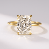 3.00 Carat Radiant Cut Diamond Engagement Ring with Hidden Halo - Evara Jewelry LLC