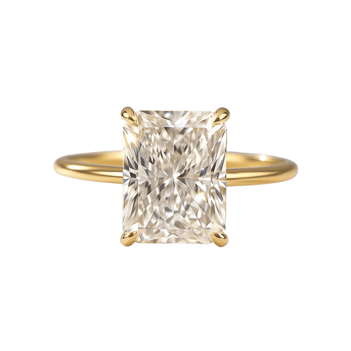 3.00 Carat Radiant Cut Diamond Engagement Ring with Hidden Halo - Evara Jewelry LLC