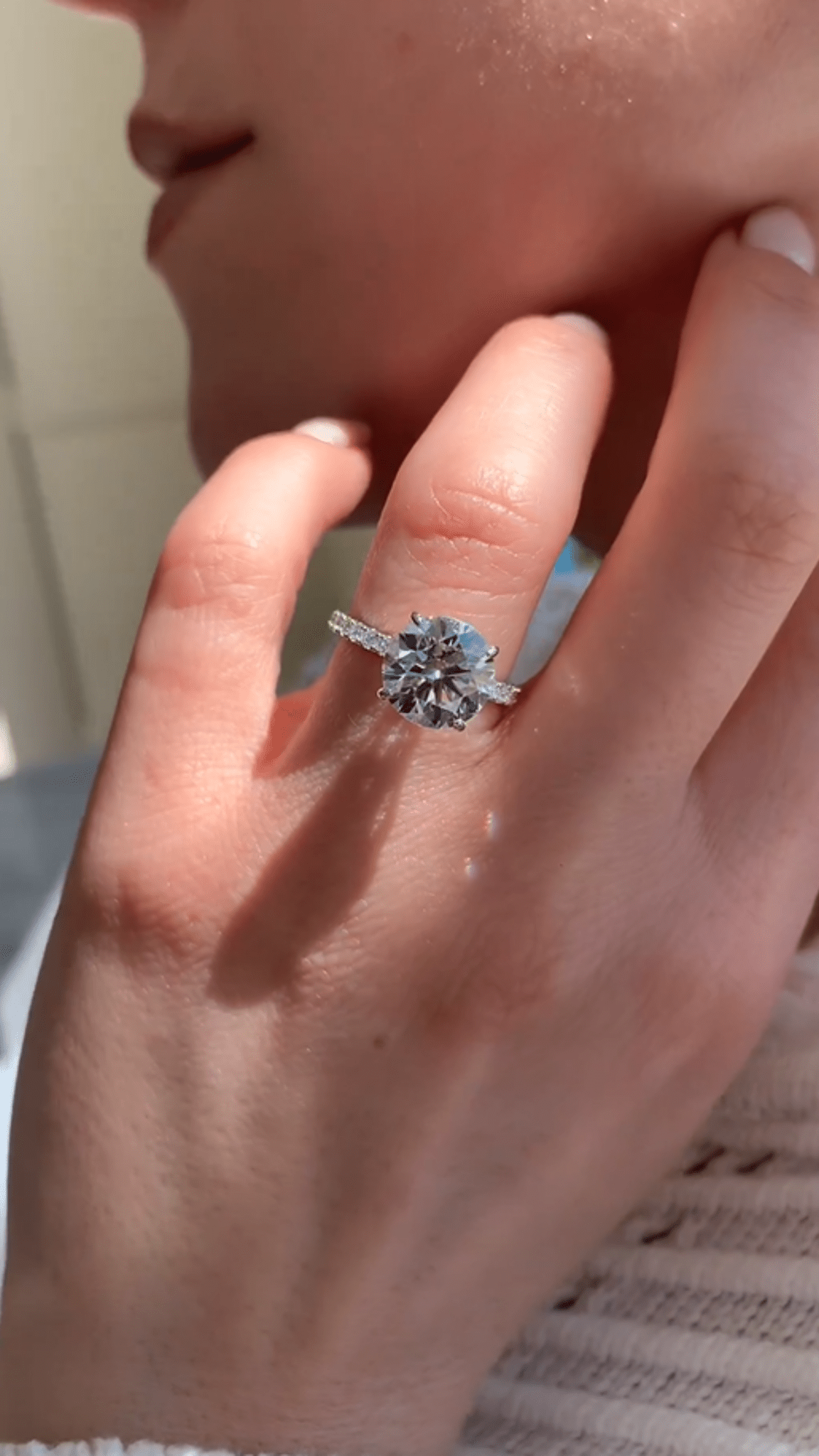 3.00 Carat Round Cut Minimalist Pave Engagement Ring with Hidden Halo - Evara Jewelry LLC