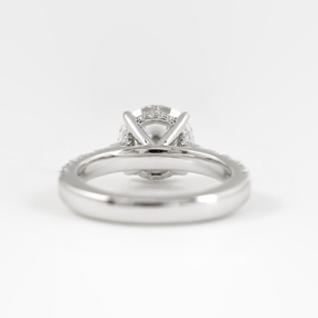 3.00 Carat Round Cut Minimalist Pave Engagement Ring with Hidden Halo - Evara Jewelry LLC