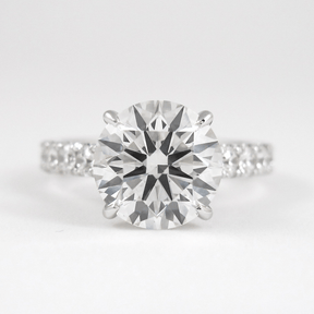 3.00 Carat Round Cut Minimalist Pave Engagement Ring with Hidden Halo - Evara Jewelry LLC