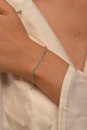 3.02 Carats Natural Emerald Tennis Bracelet in 14K/18K Yellow Gold - Evara Jewelry LLC