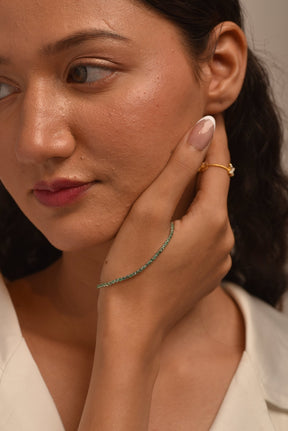 3.02 Carats Natural Emerald Tennis Bracelet in 14K/18K Yellow Gold - Evara Jewelry LLC