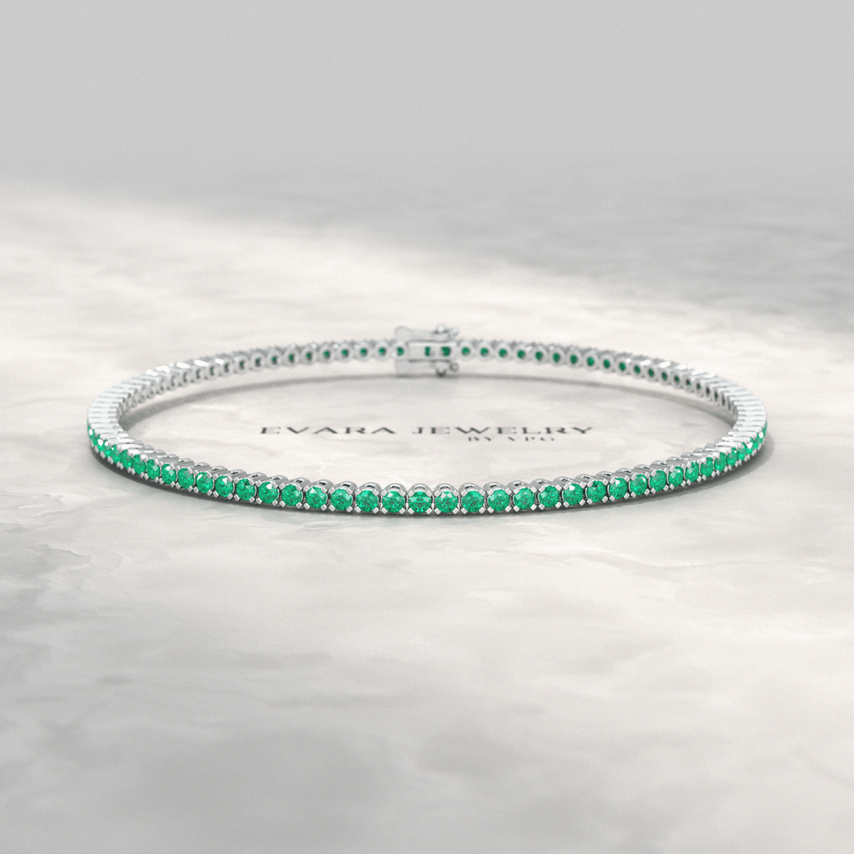 3.02 Carats Natural Emerald Tennis Bracelet in 14K/18K Yellow Gold - Evara Jewelry LLC