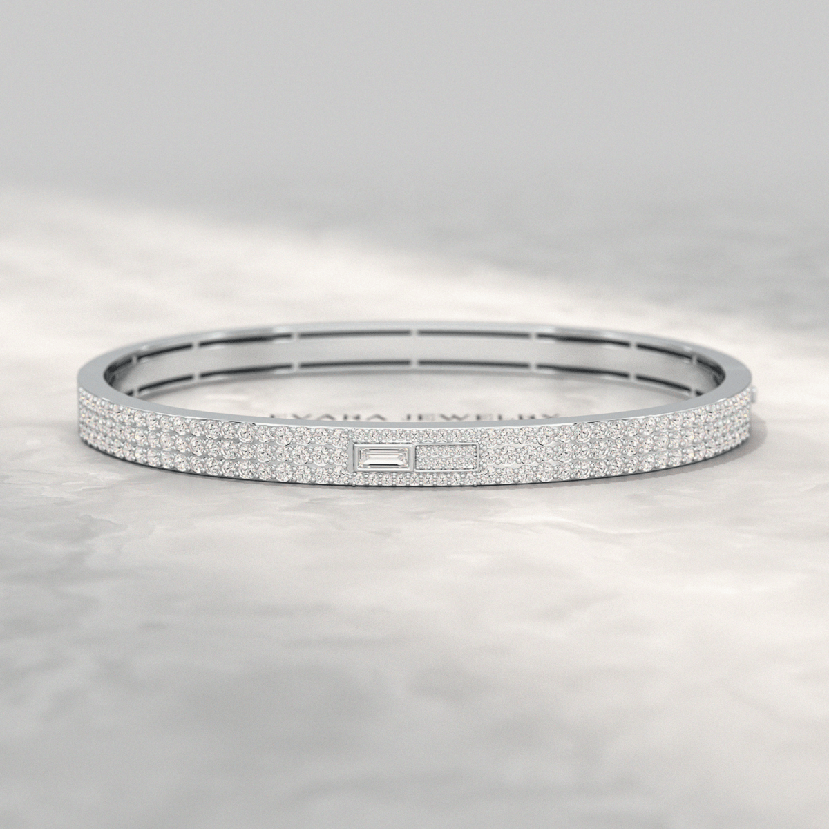 3.12 Carat Diamond Cuff Bracelet in 10K, 14K, 18K Solid Gold - Evara Jewelry LLC