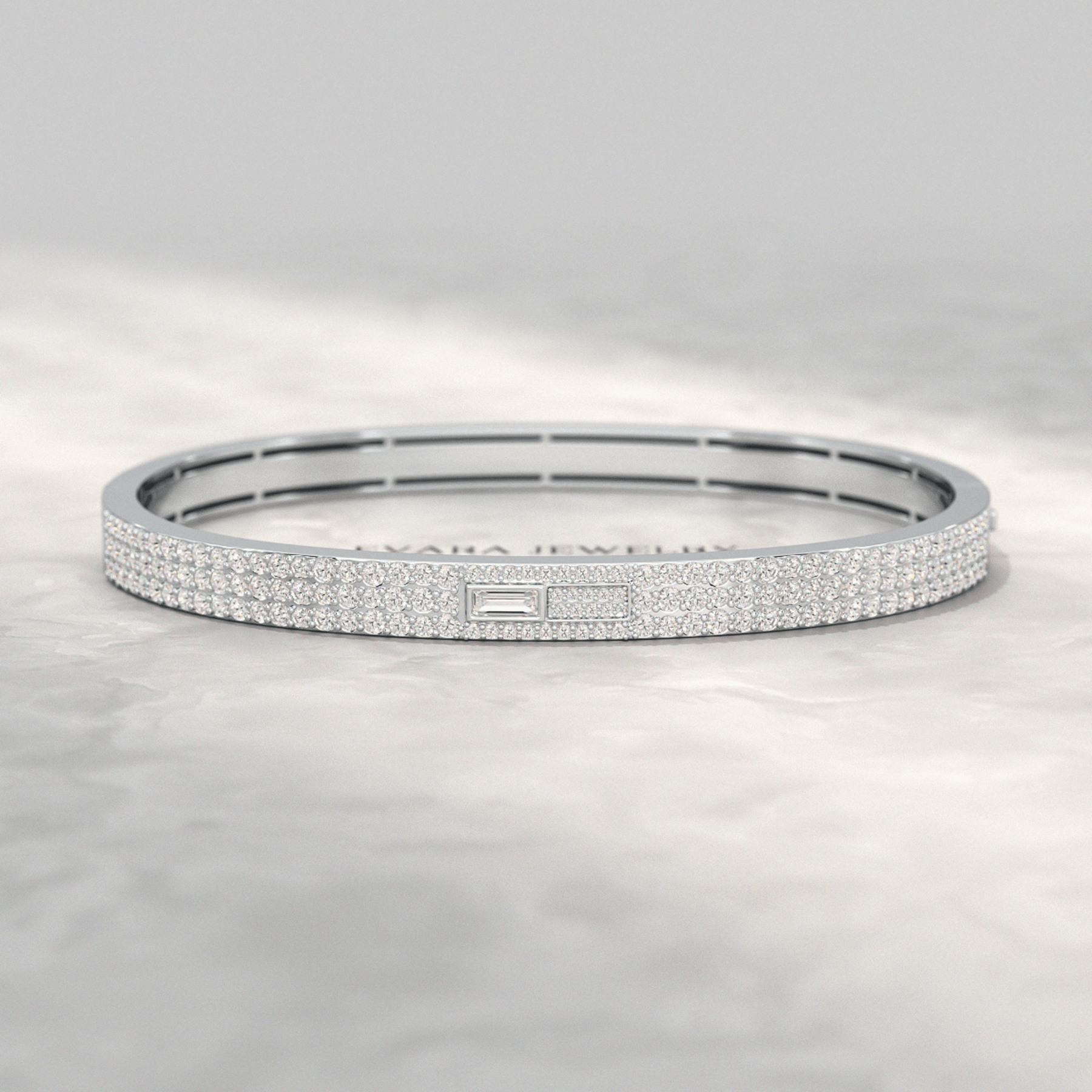 3.12 Carat Diamond Cuff Bracelet in 10K, 14K, 18K Solid Gold - Evara Jewelry LLC