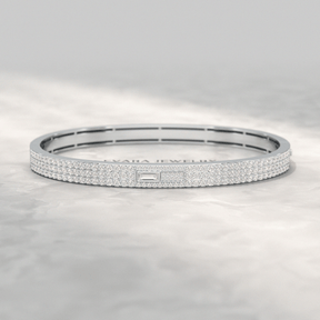 3.12 Carat Diamond Cuff Bracelet in 10K, 14K, 18K Solid Gold - Evara Jewelry LLC