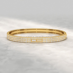 3.12 Carat Diamond Cuff Bracelet in 10K, 14K, 18K Solid Gold - Evara Jewelry LLC