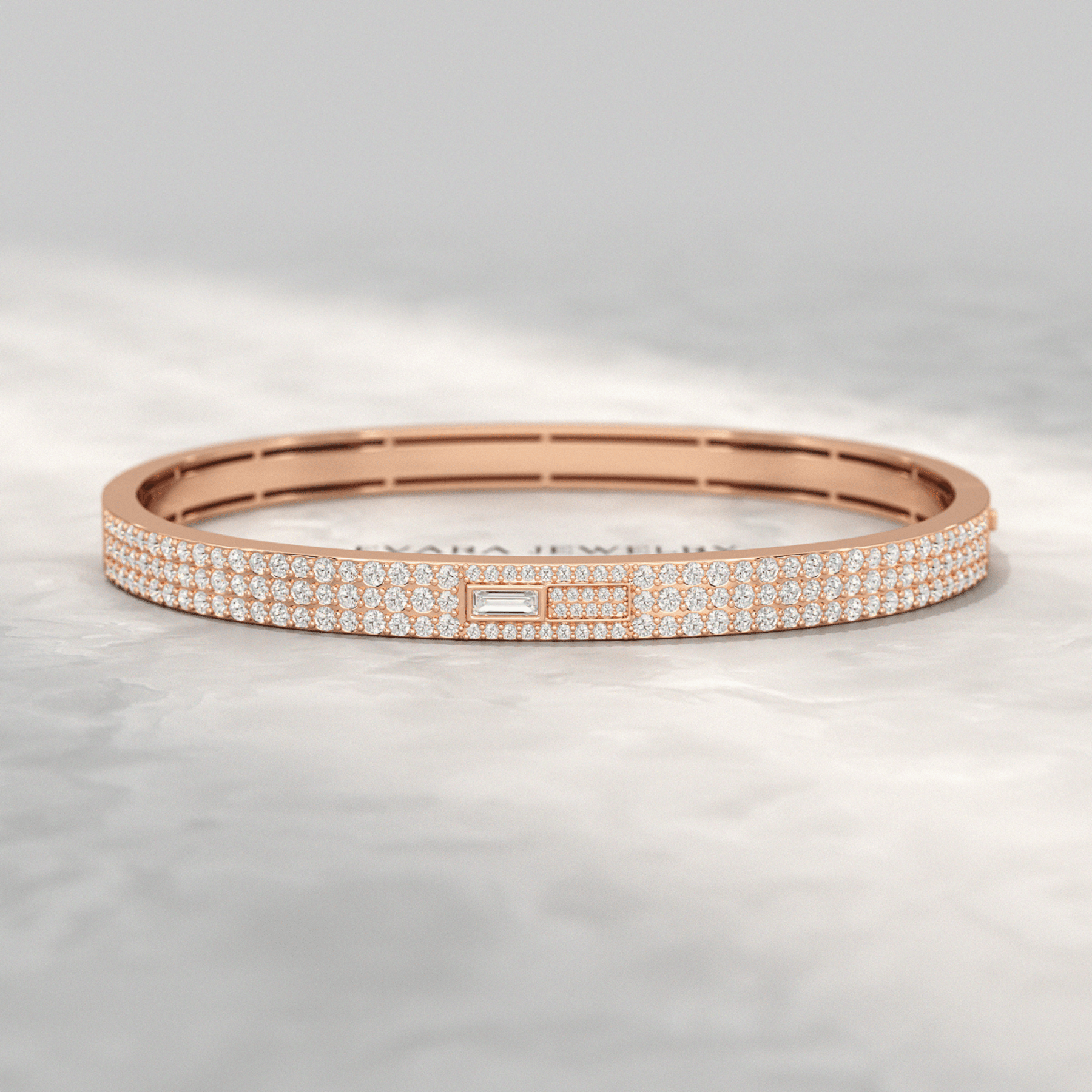 3.12 Carat Diamond Cuff Bracelet in 10K, 14K, 18K Solid Gold - Evara Jewelry LLC