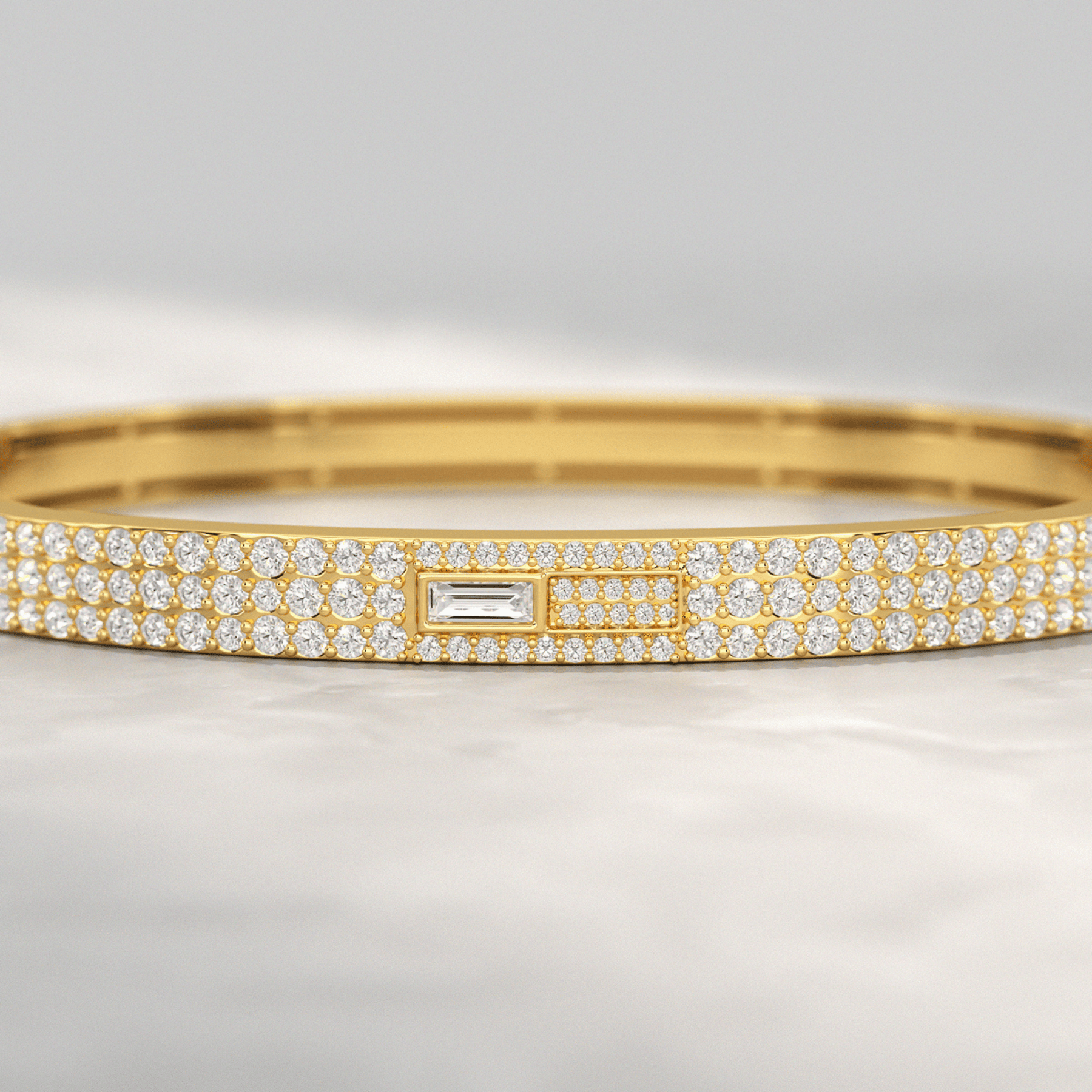 3.12 Carat Diamond Cuff Bracelet in 10K, 14K, 18K Solid Gold - Evara Jewelry LLC