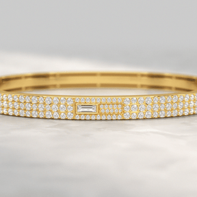 3.12 Carat Diamond Cuff Bracelet in 10K, 14K, 18K Solid Gold - Evara Jewelry LLC