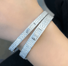 3.12 Carat Diamond Cuff Bracelet in 10K, 14K, 18K Solid Gold - Evara Jewelry LLC