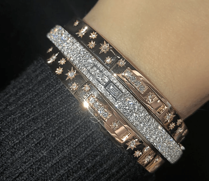 3.12 Carat Diamond Cuff Bracelet in 10K, 14K, 18K Solid Gold - Evara Jewelry LLC
