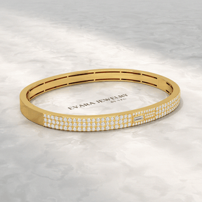 3.12 Carat Diamond Cuff Bracelet in 10K, 14K, 18K Solid Gold - Evara Jewelry LLC