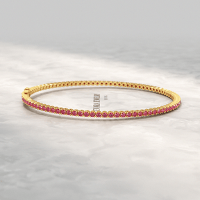 3.16 Carats Natural Ruby Tennis Bracelet in 14K/18K White Gold - Evara Jewelry LLC