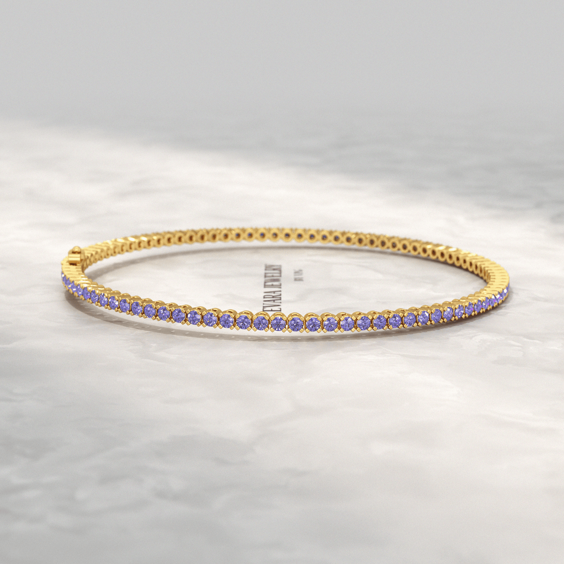 3.17 Carat Tanzanite Tennis Bracelet in 14K/18K Yellow Gold - Evara Jewelry LLC