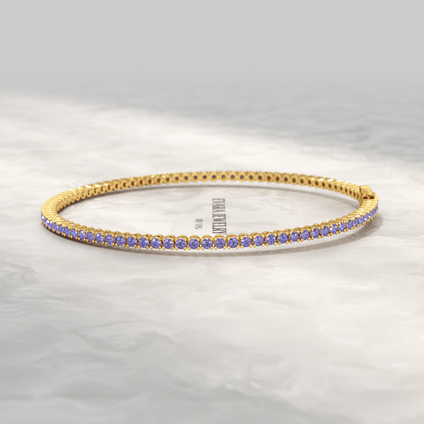 3.17 Carat Tanzanite Tennis Bracelet in 14K/18K Yellow Gold - Evara Jewelry LLC