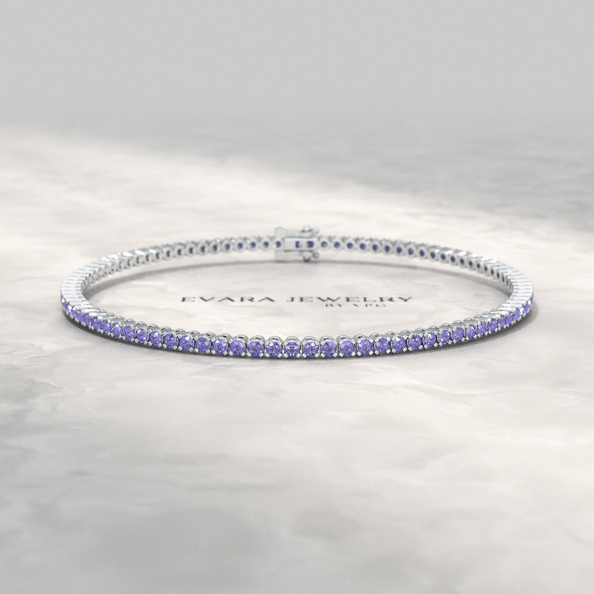 3.17 Carat Tanzanite Tennis Bracelet in 14K/18K Yellow Gold - Evara Jewelry LLC