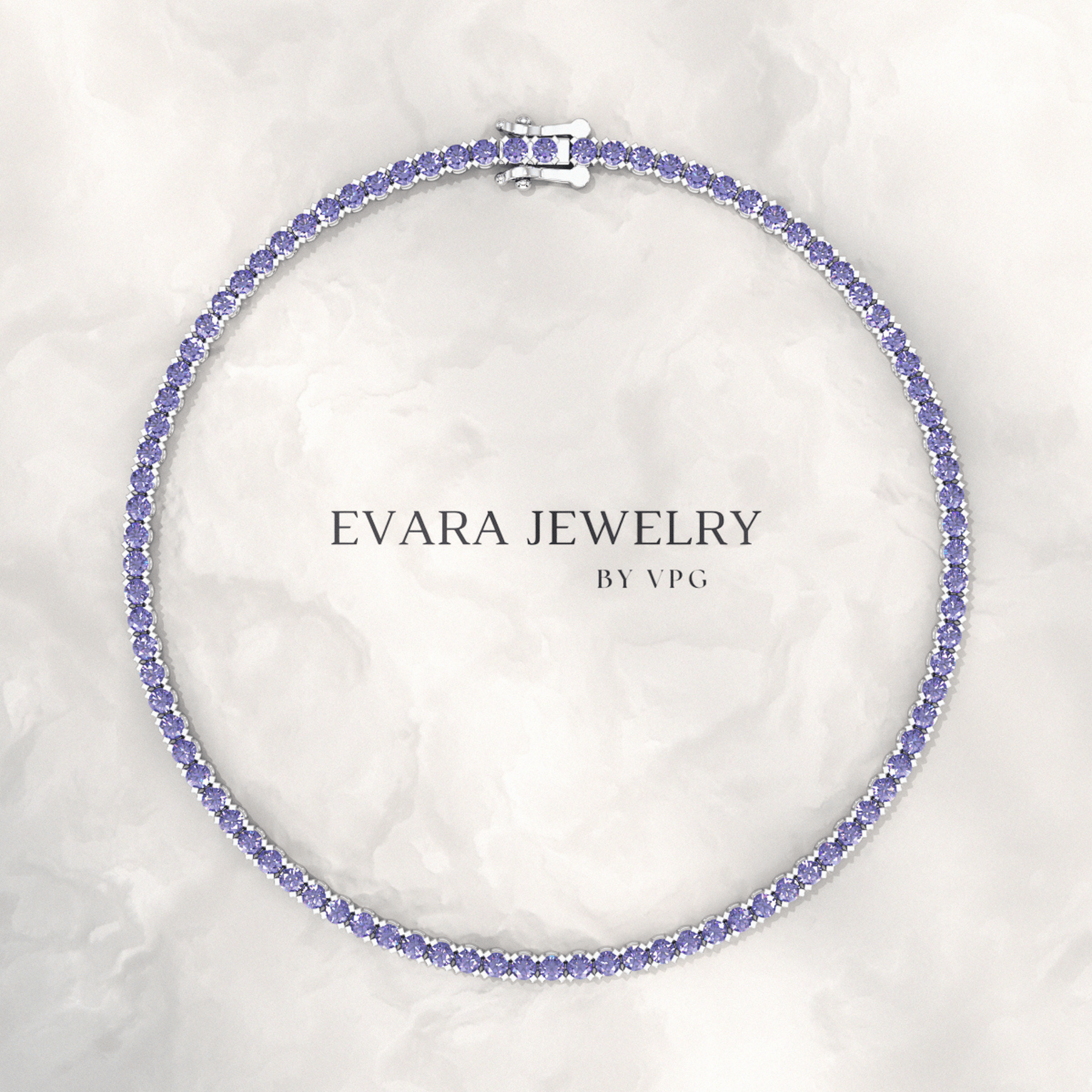 3.17 Carat Tanzanite Tennis Bracelet in 14K/18K Yellow Gold - Evara Jewelry LLC