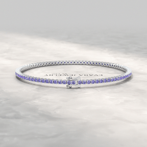 3.17 Carat Tanzanite Tennis Bracelet in 14K/18K Yellow Gold - Evara Jewelry LLC