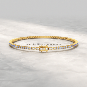 3.22 Carats Ombre Natural Blue Sapphire Tennis Bracelet in 14K/18K White Gold - Evara Jewelry LLC