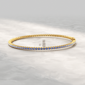 3.22 Carats Ombre Natural Blue Sapphire Tennis Bracelet in 14K/18K White Gold - Evara Jewelry LLC