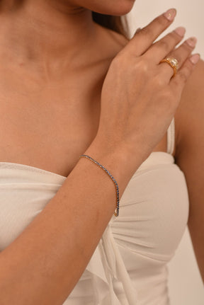 3.22 Carats Ombre Natural Blue Sapphire Tennis Bracelet in 14K/18K White Gold - Evara Jewelry LLC