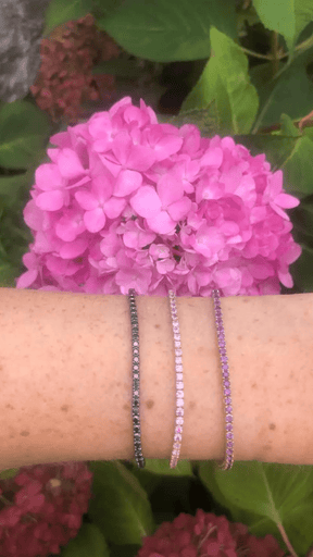 3.24 Carat Purple Amethyst Tennis Bracelet in 14K/18K Solid Gold - Evara Jewelry LLC