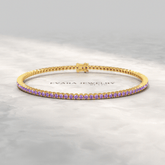 3.24 Carat Purple Amethyst Tennis Bracelet in 14K/18K Solid Gold - Evara Jewelry LLC