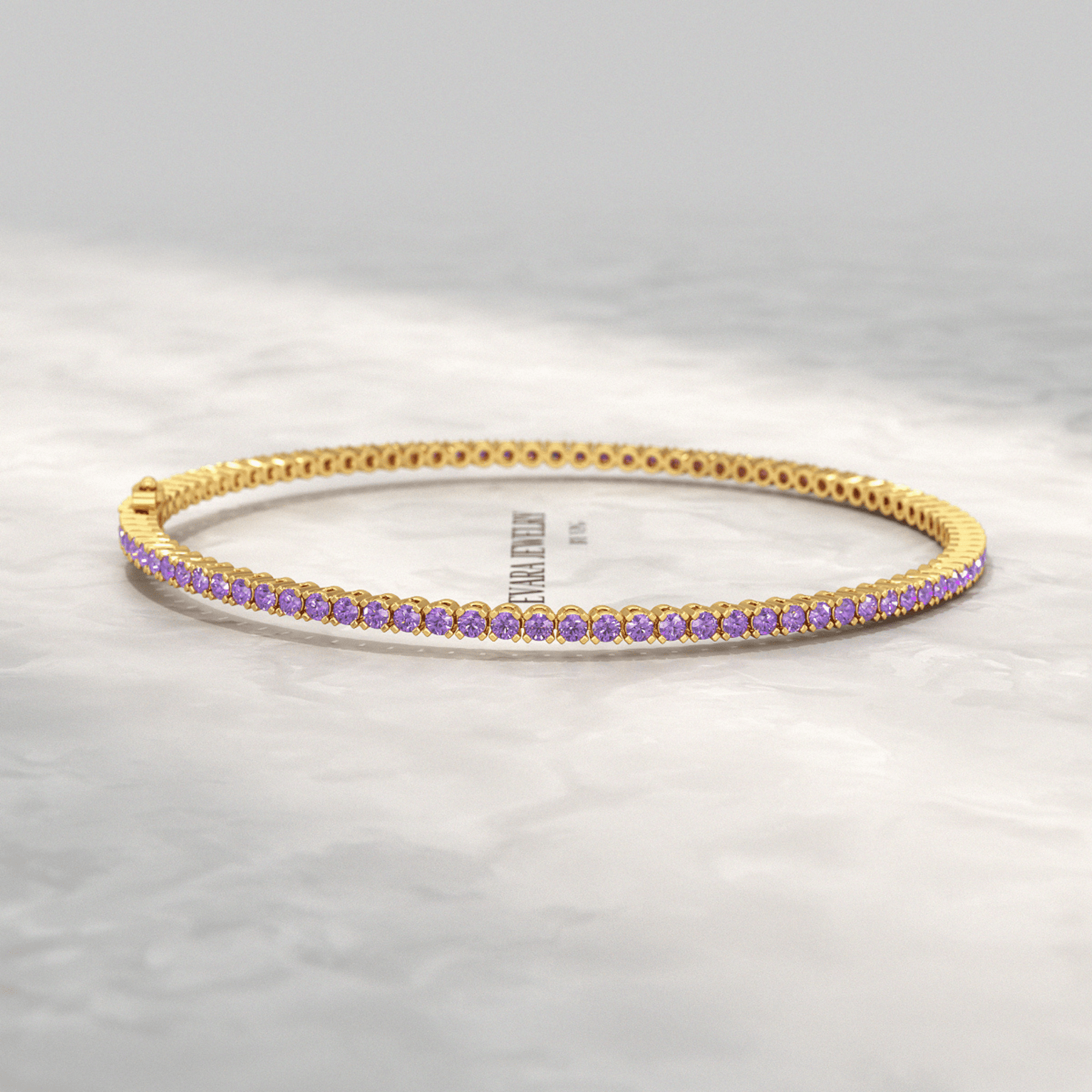 3.24 Carat Purple Amethyst Tennis Bracelet in 14K/18K Solid Gold - Evara Jewelry LLC
