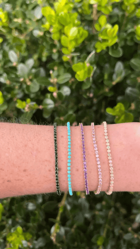 3.24 Carat Purple Amethyst Tennis Bracelet in 14K/18K Solid Gold - Evara Jewelry LLC