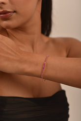 3.36 Carat Natural Pink Sapphire Graduated Tennis Bracelet in 14K/18K Solid Gold - Evara Jewelry LLC