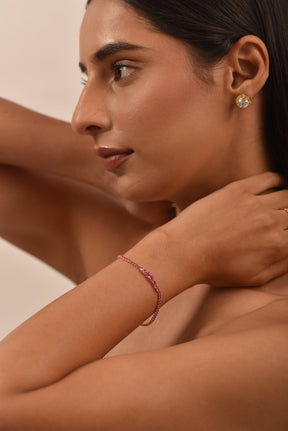 3.36 Carat Natural Pink Sapphire Graduated Tennis Bracelet in 14K/18K Solid Gold - Evara Jewelry LLC