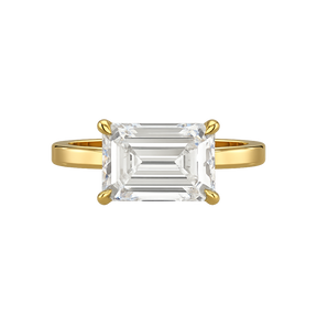 3 Carat Emerald Cut Diamond East West Engagement Ring