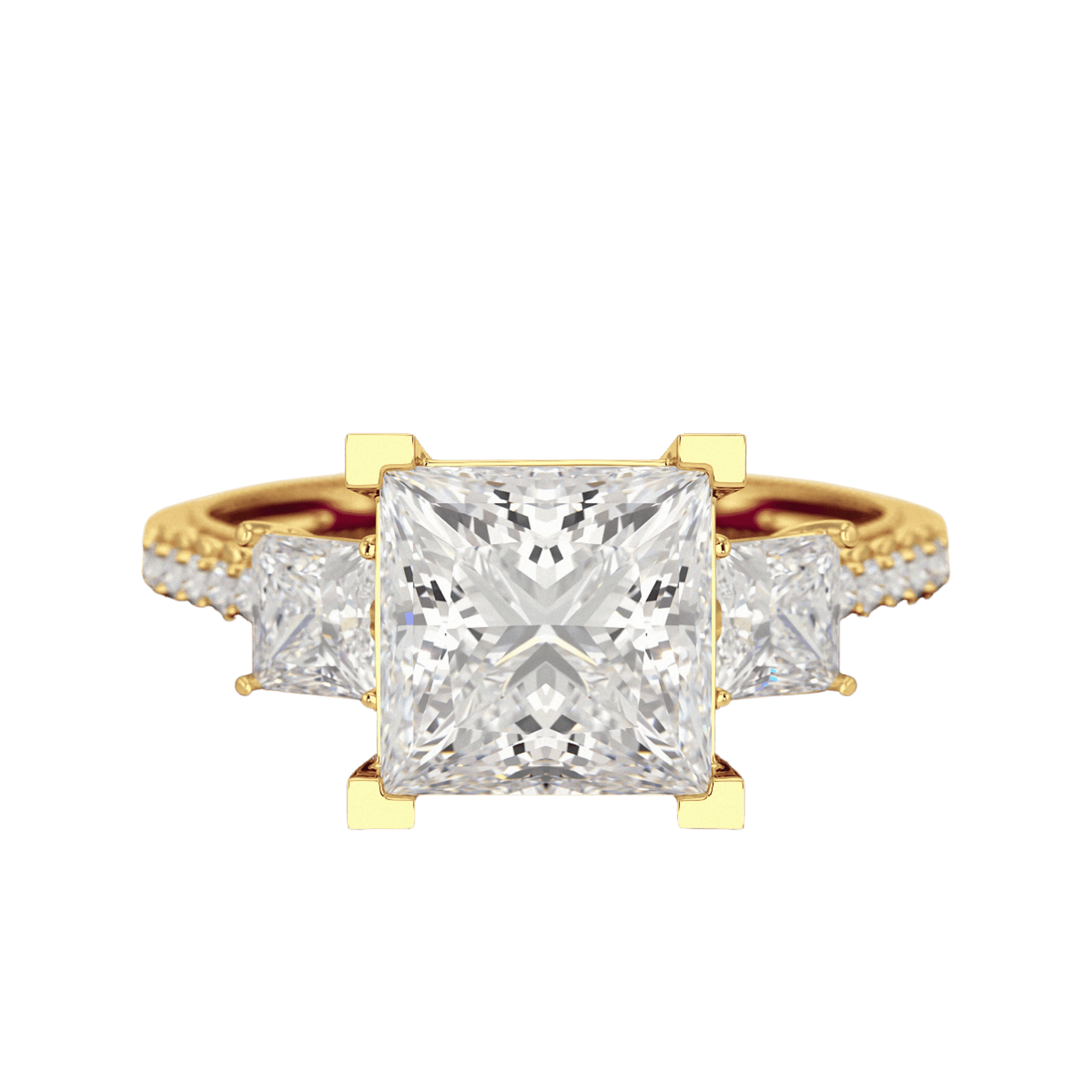 3 Carat Princess Cut Lab Grown Diamond Wedding Ring