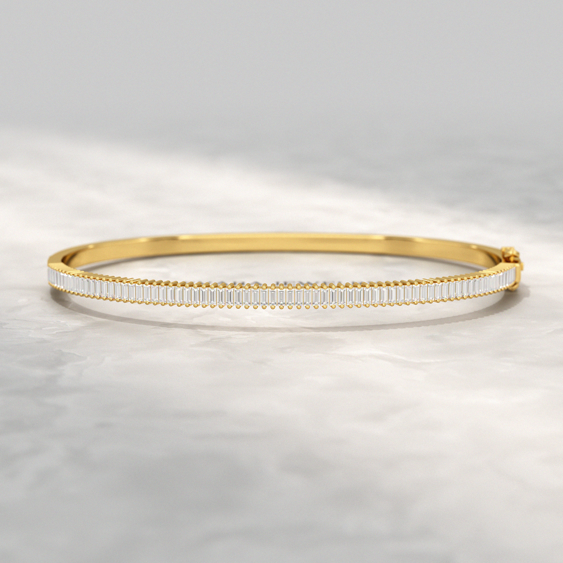 1.35 Carats Diamond Baguette Bangle Bracelet